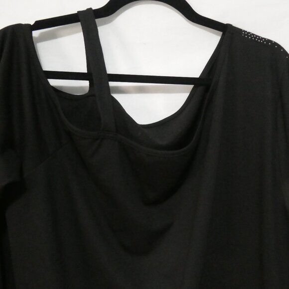 SHEIN - Curve | 2XL | Black Sequined Cut-Out / Cold Shoulder Long Sleeve Shirt - Picture 10 of 14